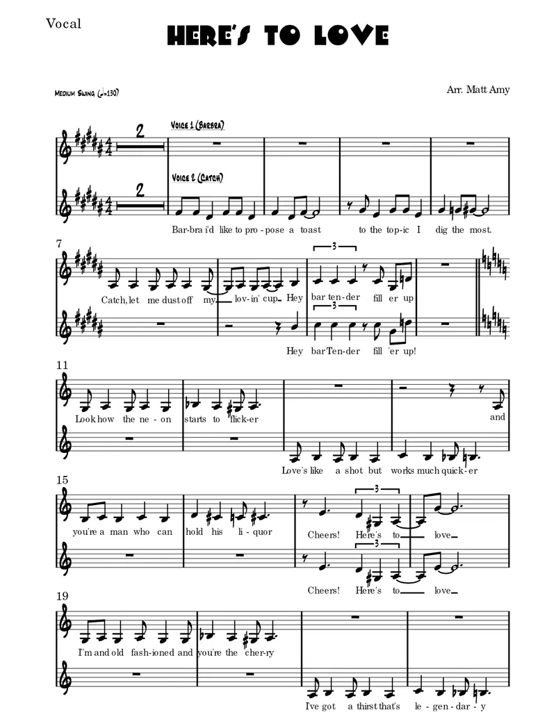 Heres To Love score preview