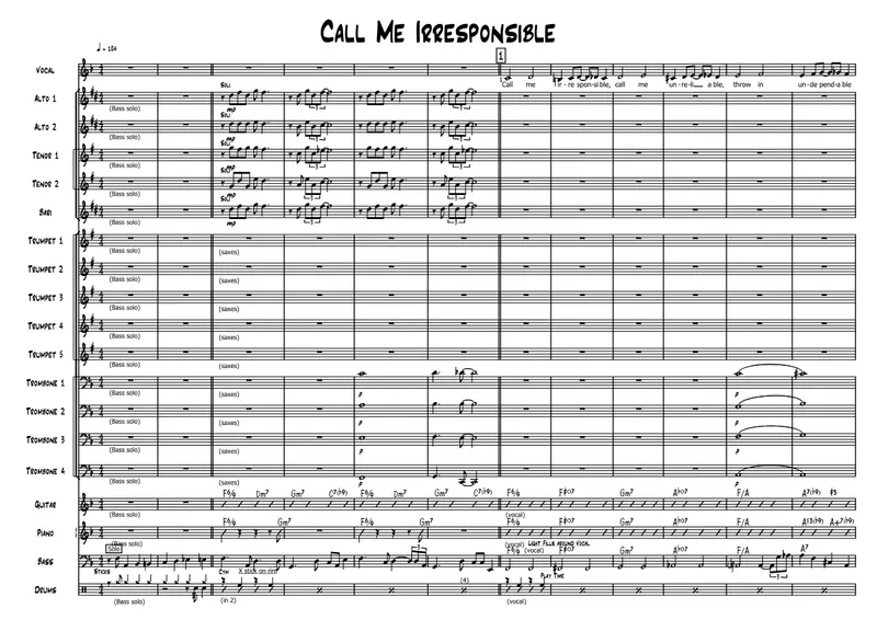 Call Me Irresponsible score preview