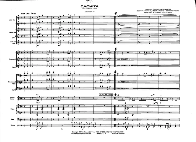 Cachita score preview