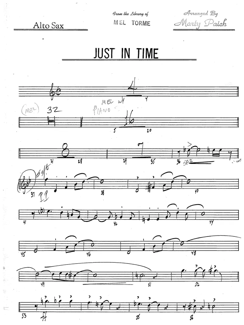Just In Time score preview