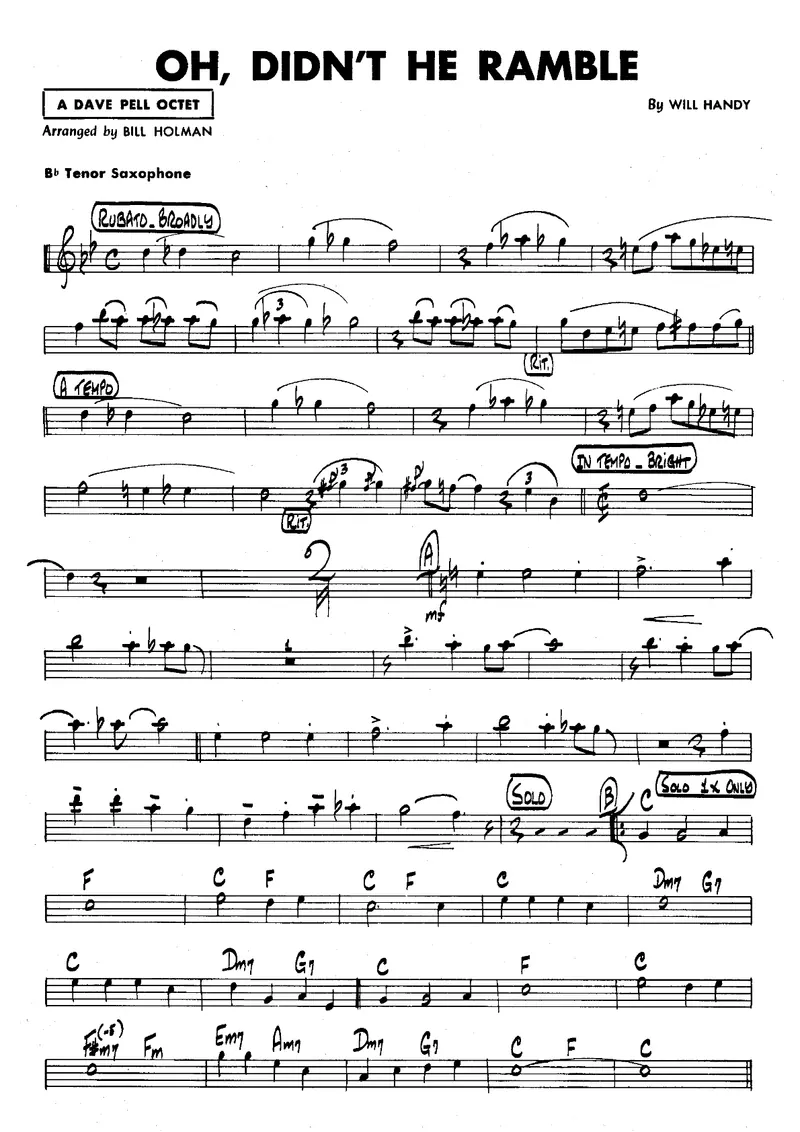 Oh Didn't He Ramble score preview
