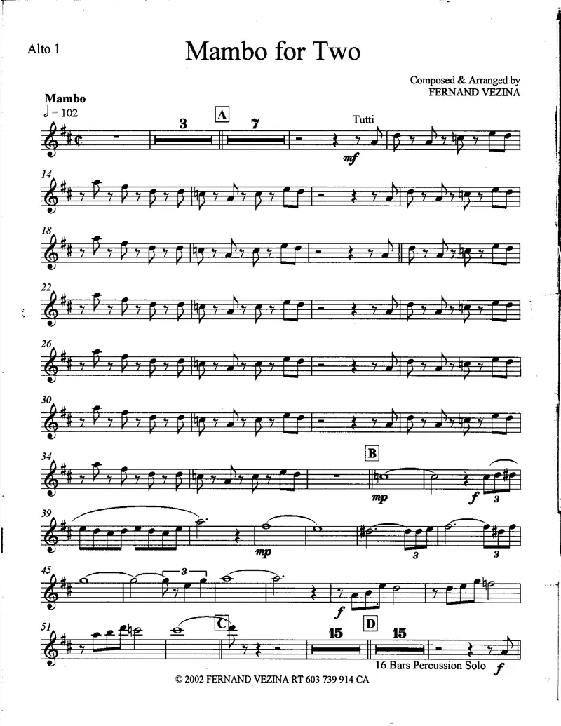 Mambo For Two score preview