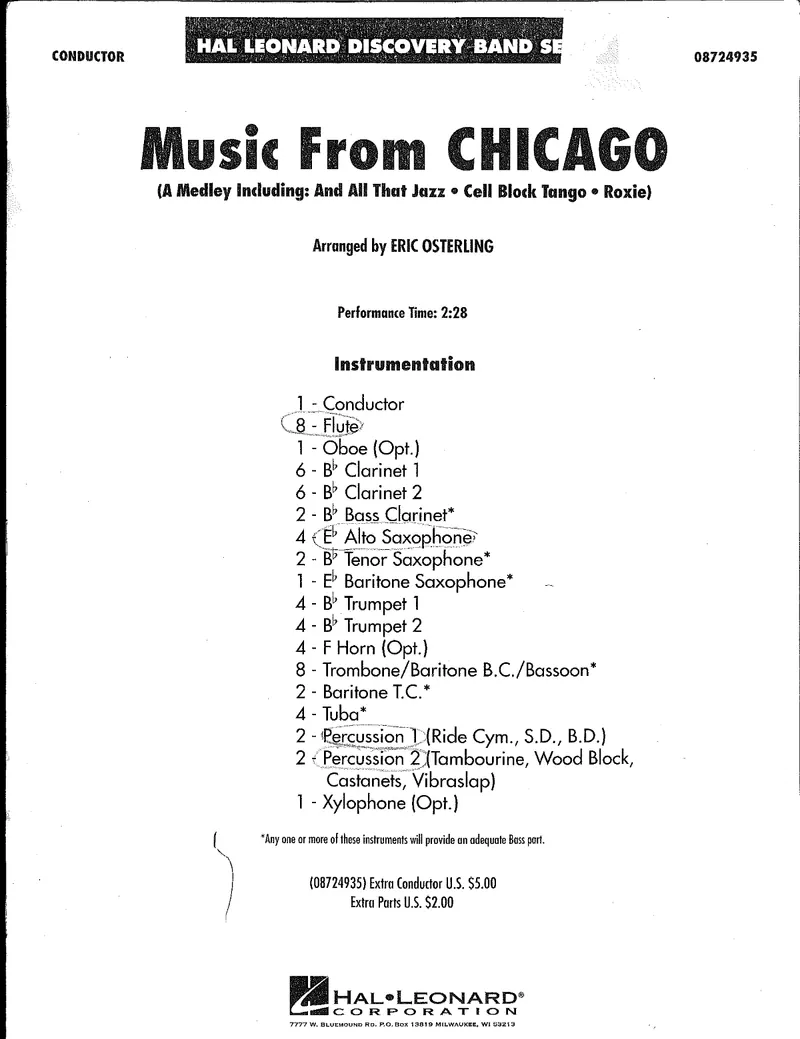 Music From Chicago score preview