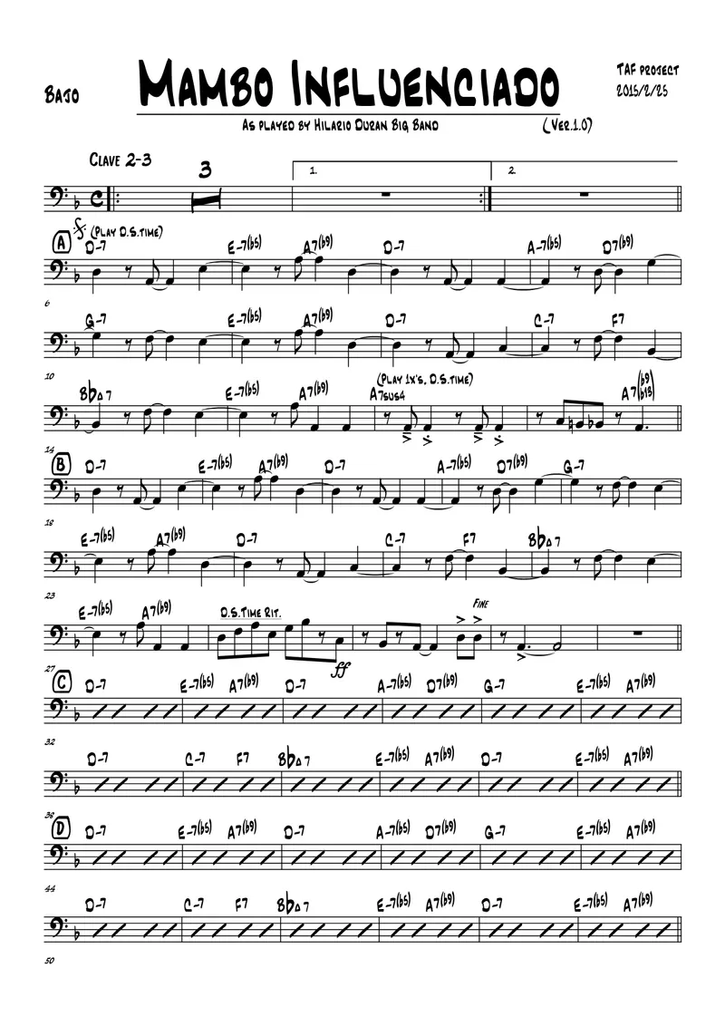 Mambo Influenciado score preview