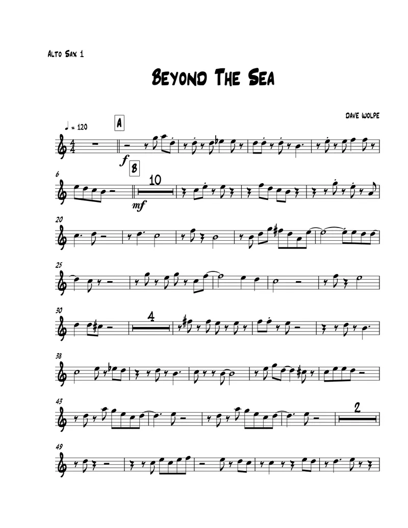 Beyond The Sea score preview