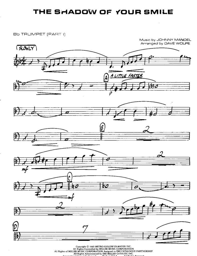 The Shadow Of Your Smile score preview