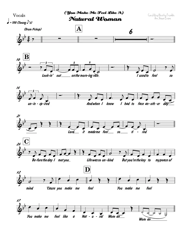 Natural Woman score preview