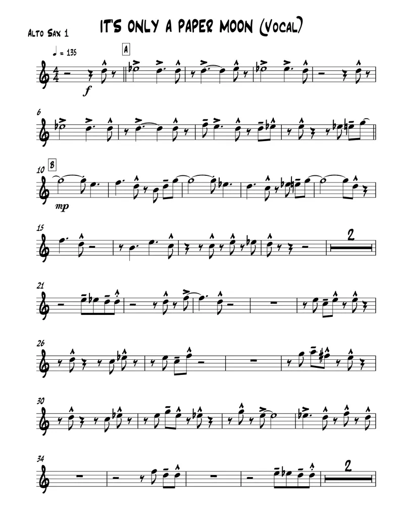 It's Only A Paper Moon score preview