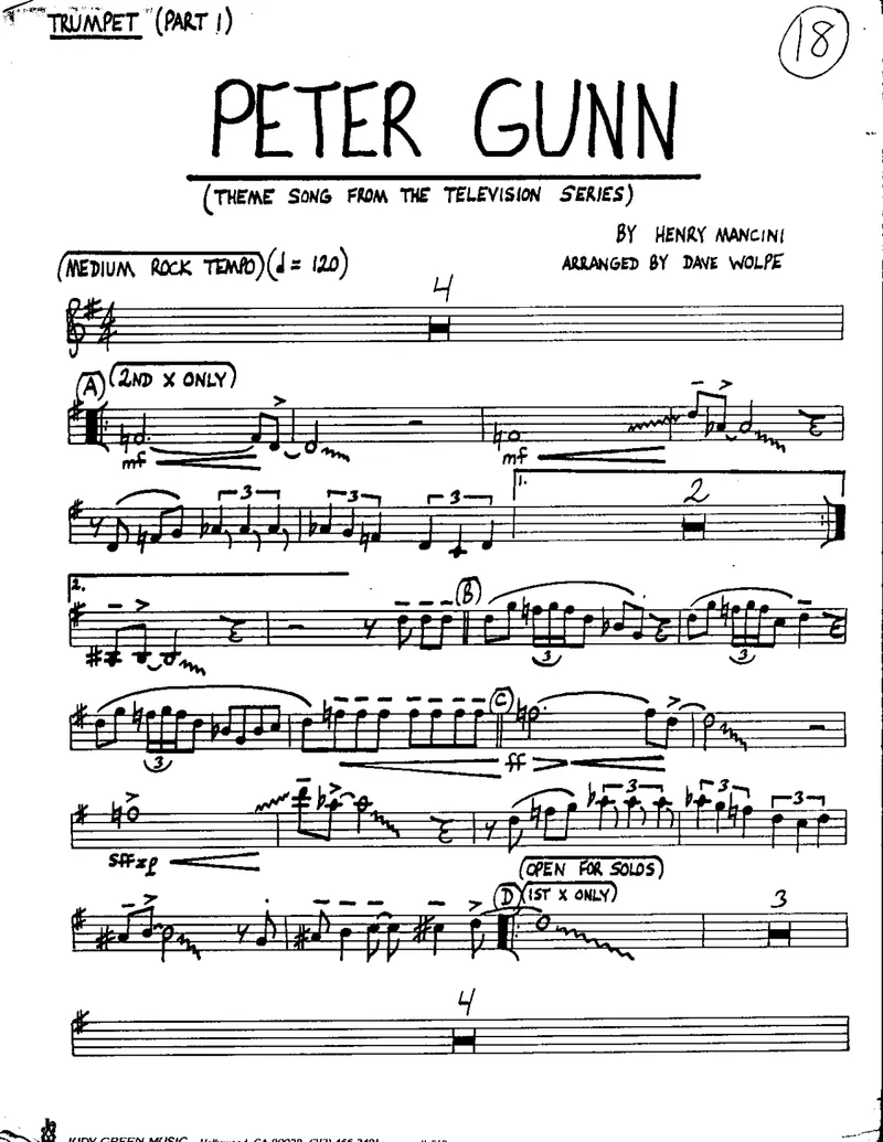 Peter Gunn score preview