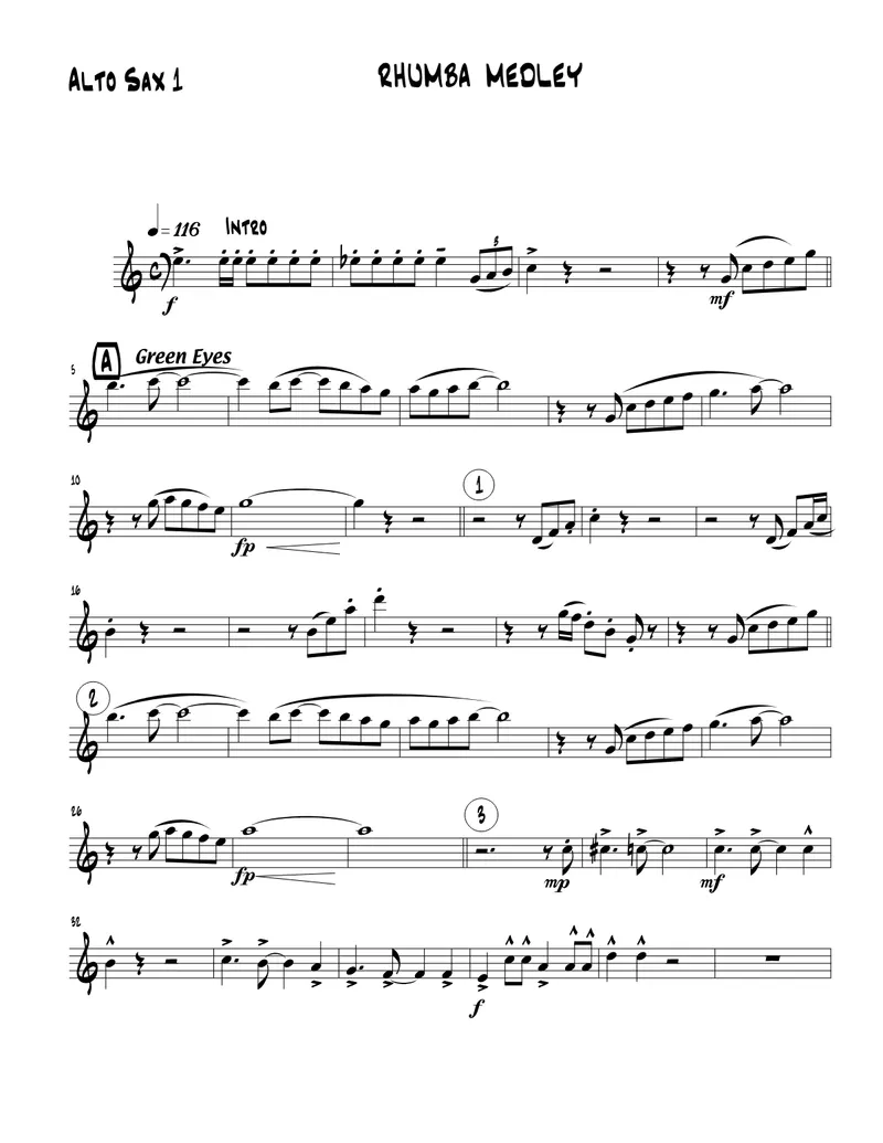 Rhumba Medley score preview