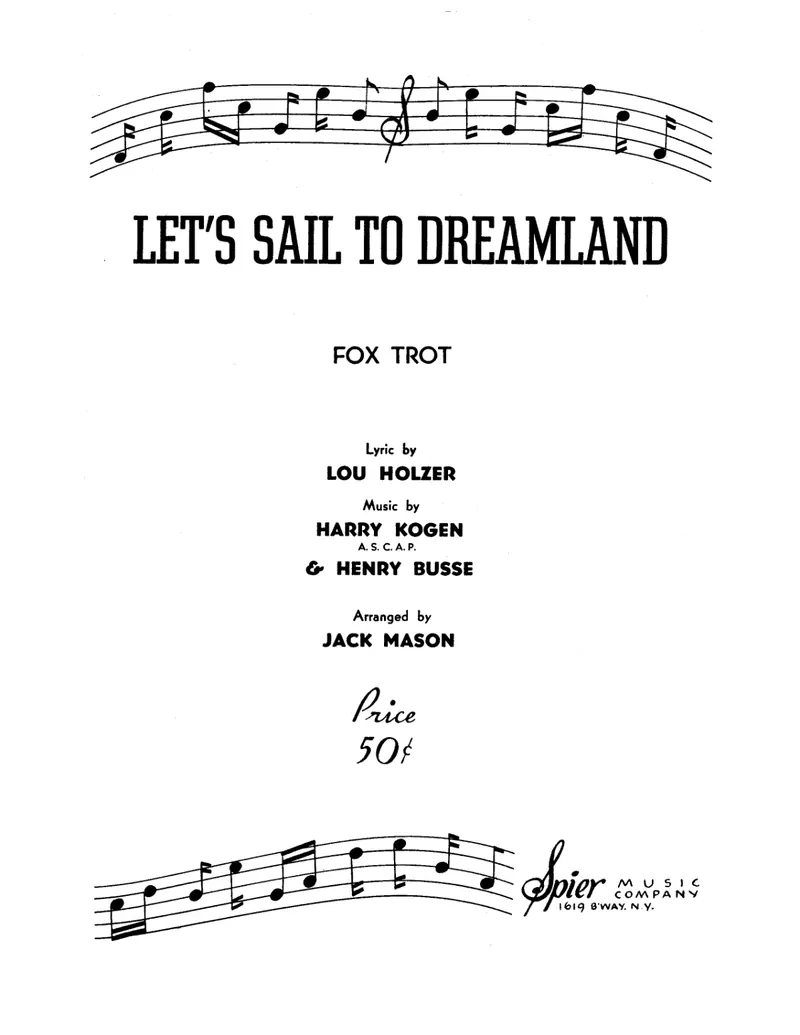 Let's Sail To Dreamland IJ.Mason) score preview