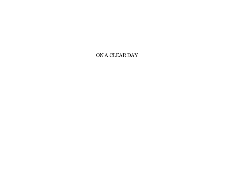 On A Clear Day score preview