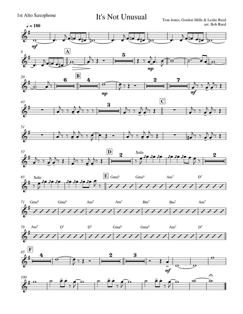 It's Not Unusual score preview