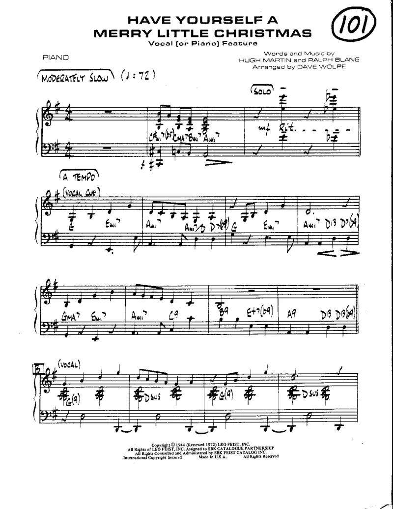 Have Yourself A Mery Little Christmas score preview
