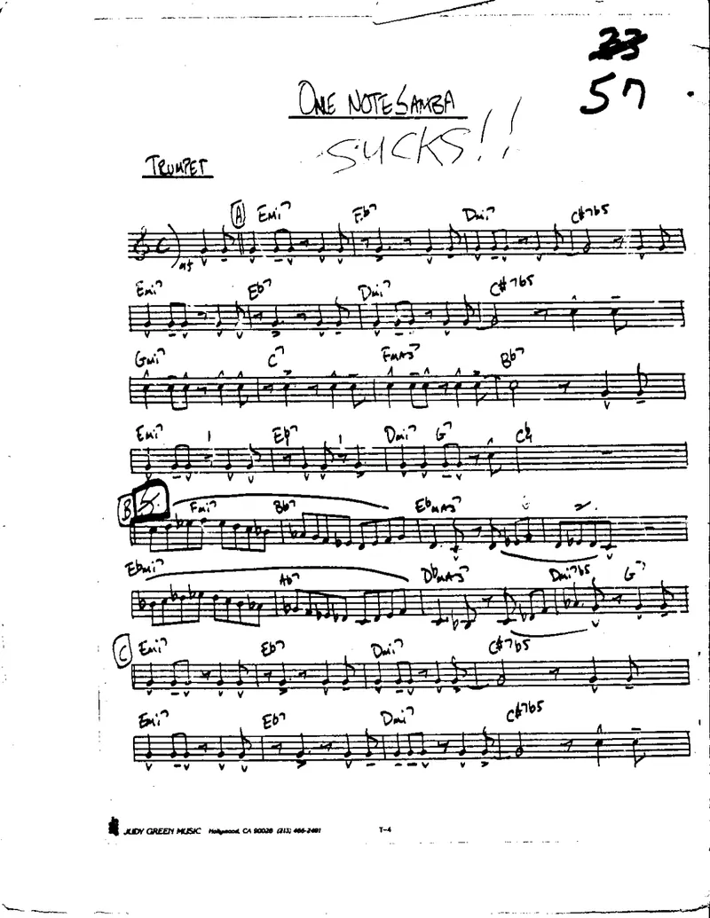 One Note Samba score preview