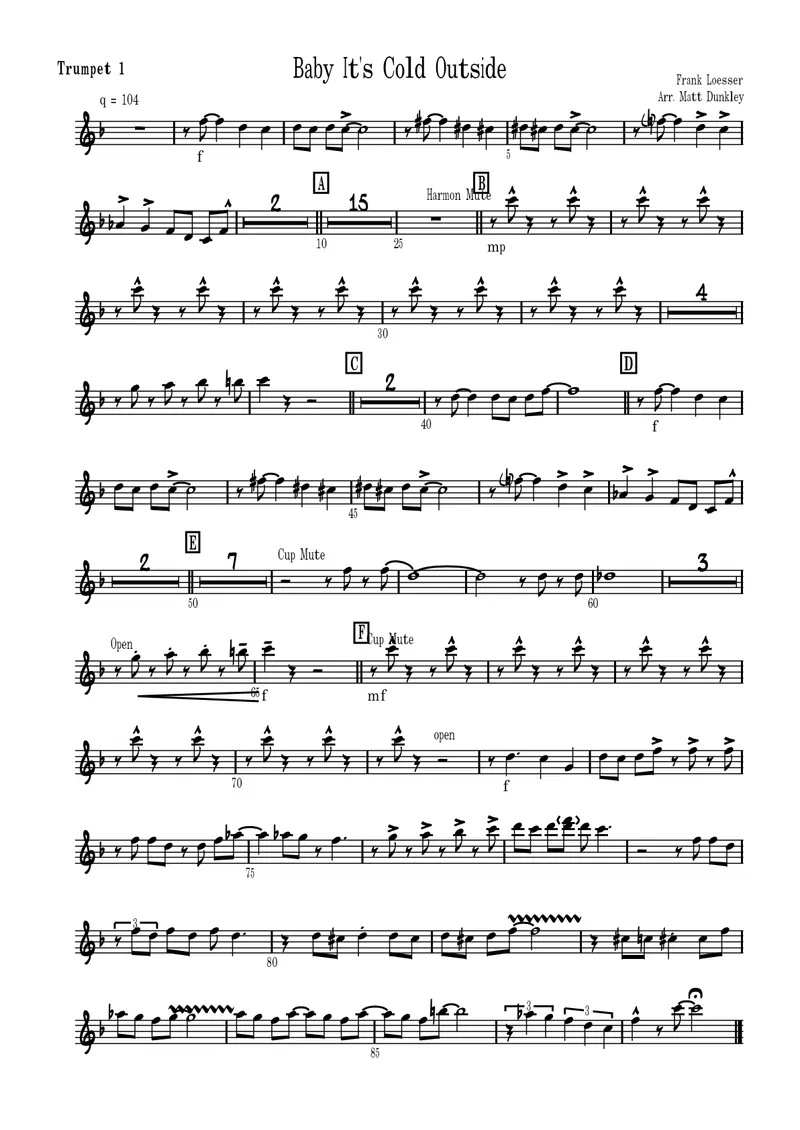 Baby, It's Cold Outside score preview