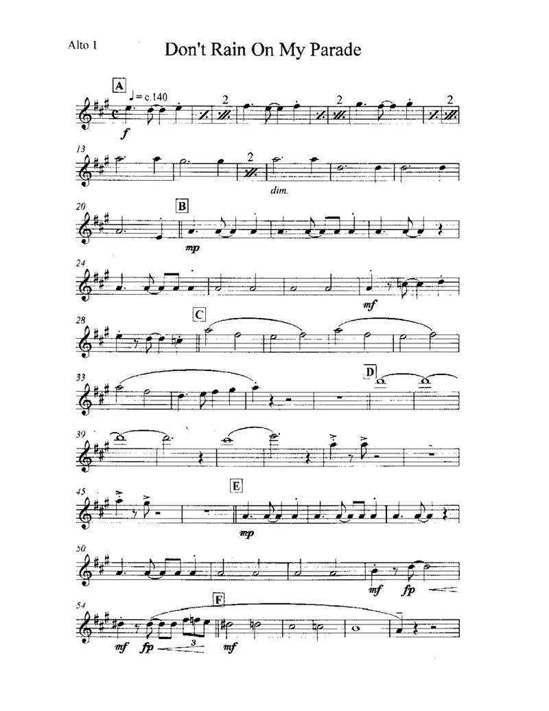 Don't Rain On My Parade score preview
