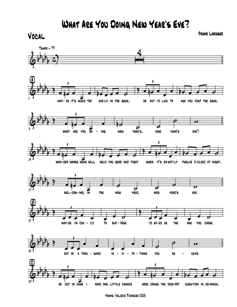 What Are You Doing New Years Eve score preview