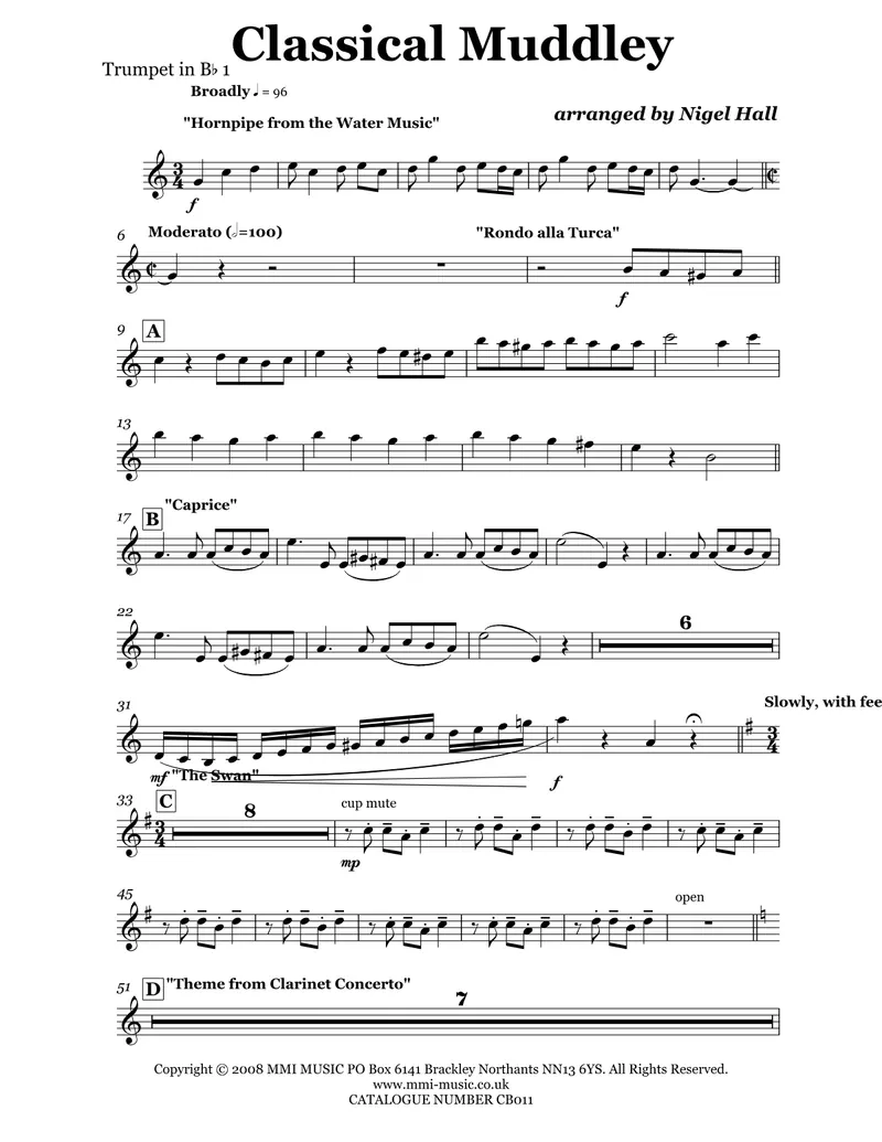 Classical Muddley Concert Band score preview