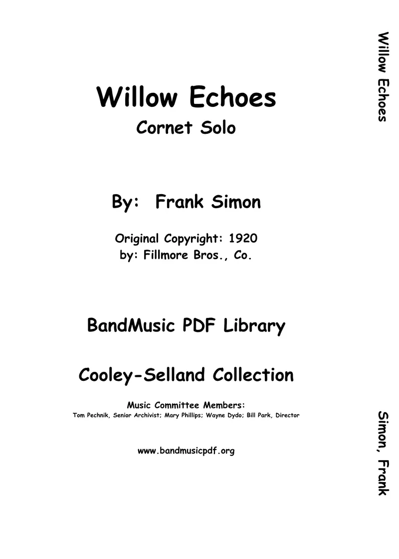 Willow Echoes F.Simon Tpt Solo score preview