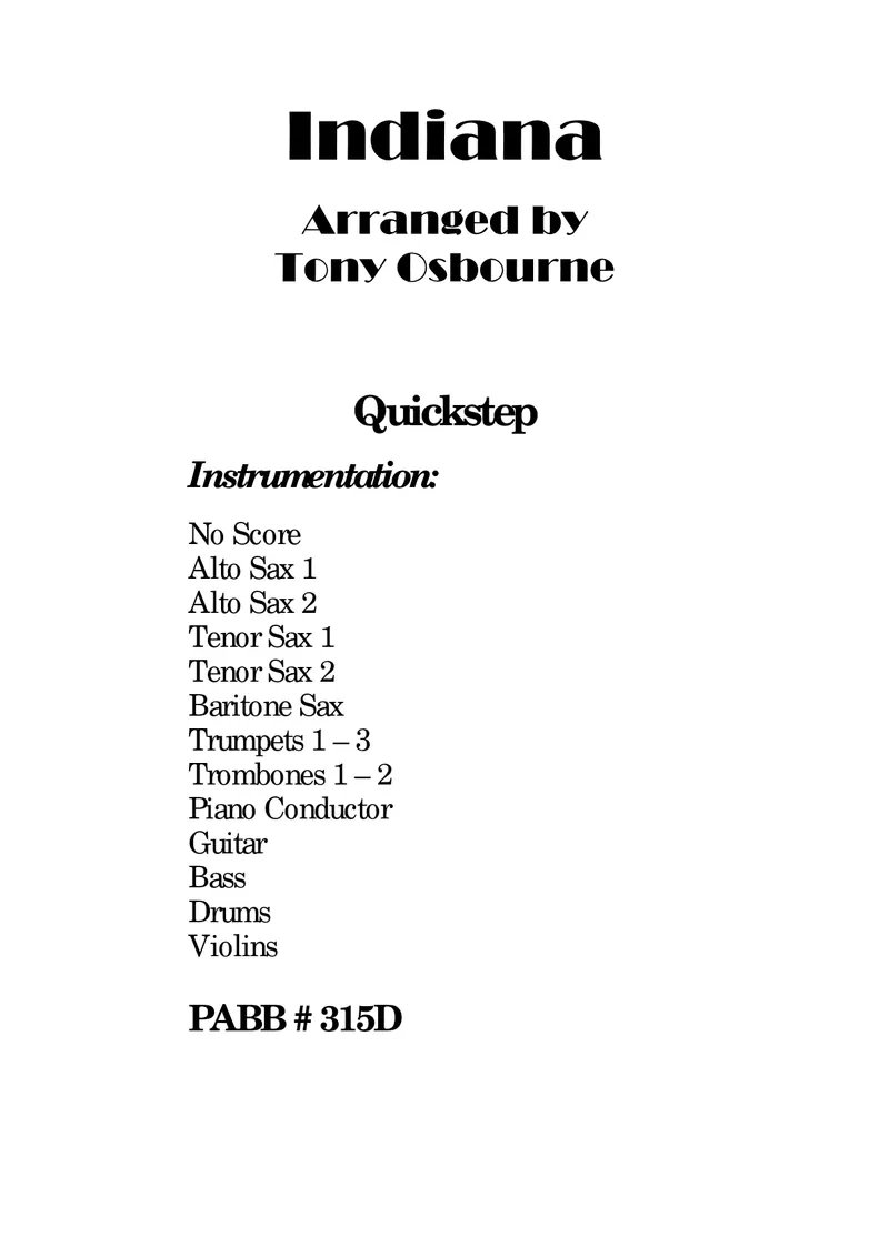 Indiana score preview