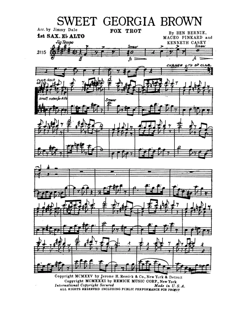 Sweet Georgie Brown score preview