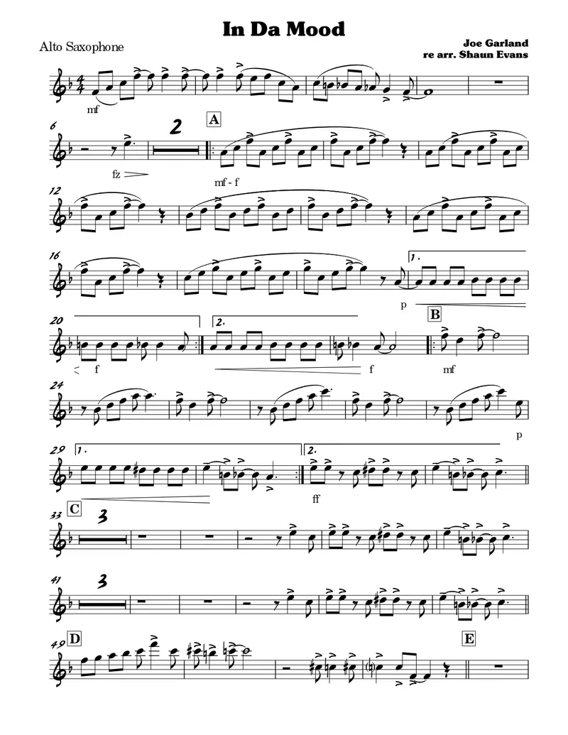 In The Mood score preview