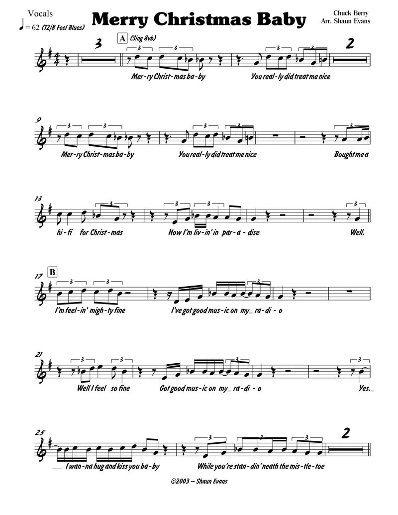 Merry Christmas Baby score preview