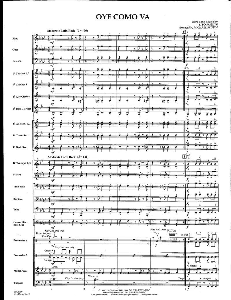 Oye Como Va score preview