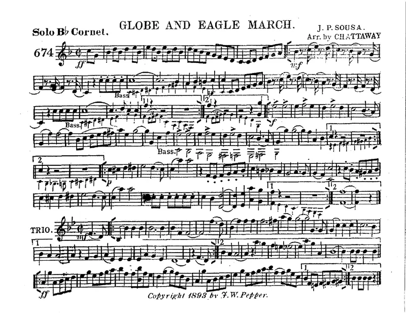 Globe And Eagle March (Jay Chattaway) John Philip Sousa score preview