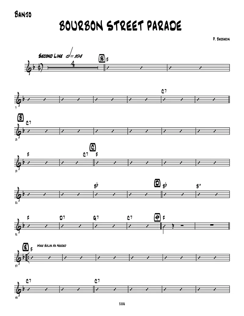 Bourbon Street Parade score preview