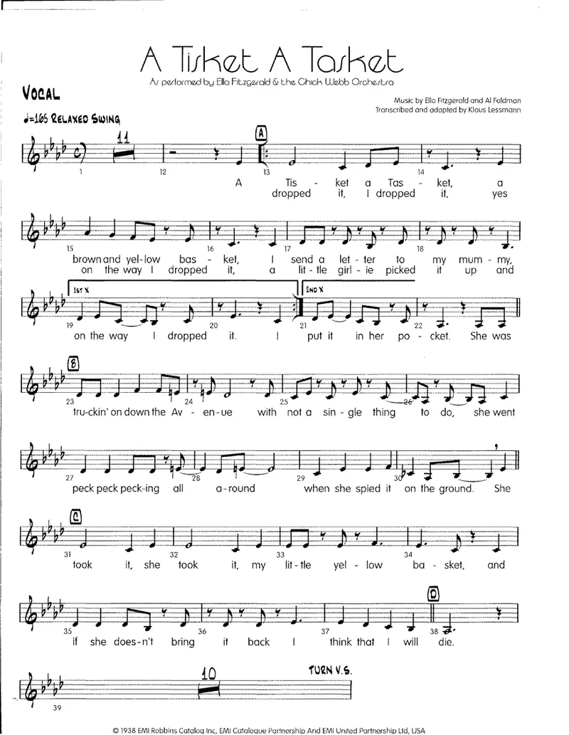 A Tisket A Tasket score preview