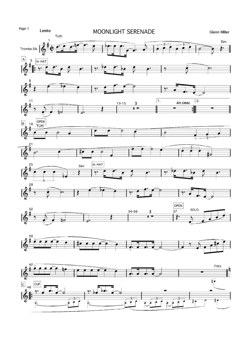 Moonlight Serenade combo score preview