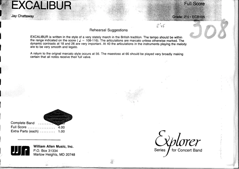 Excalibur score preview