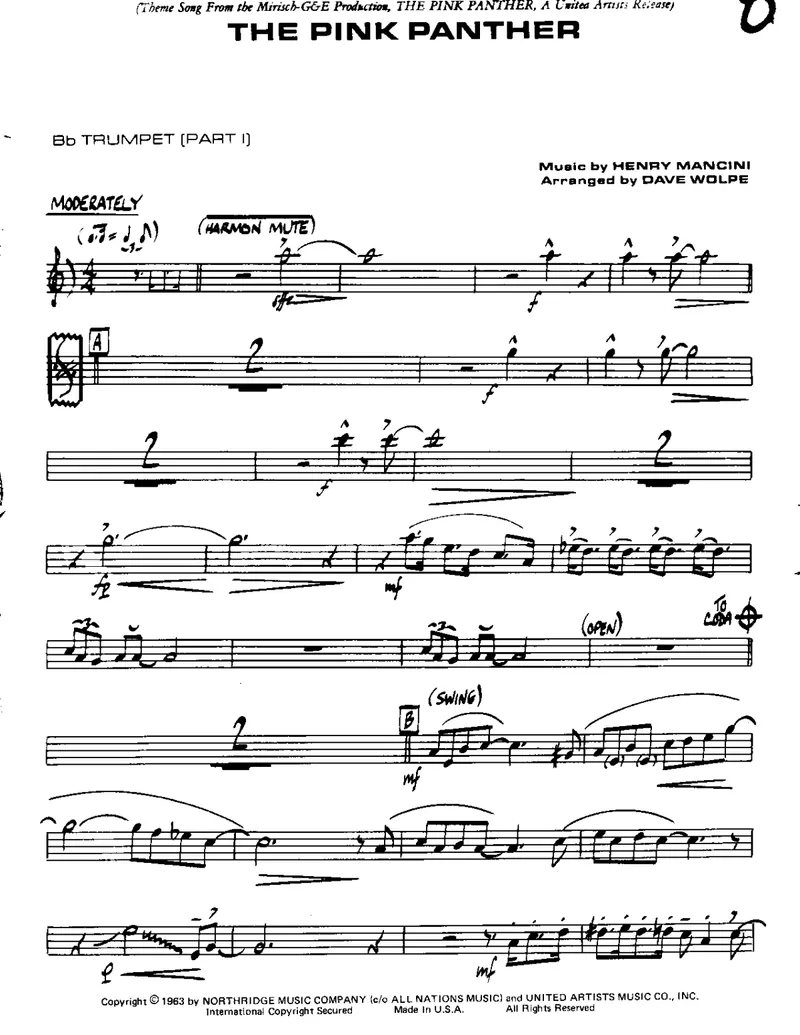 The Pink Panther score preview