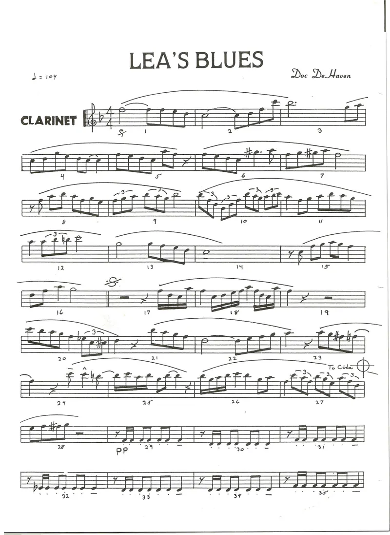Lea's Blues score preview