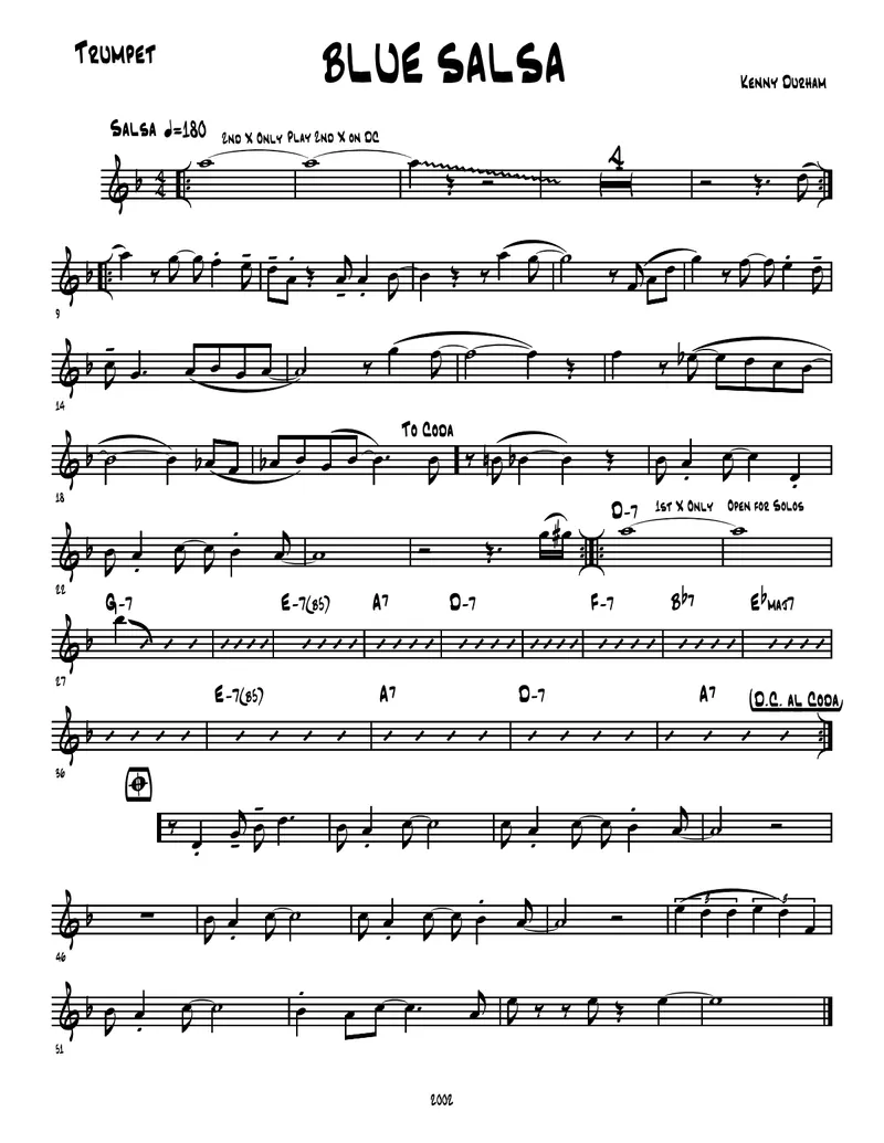 Blue Salsa 2 horns + Rhythm score preview