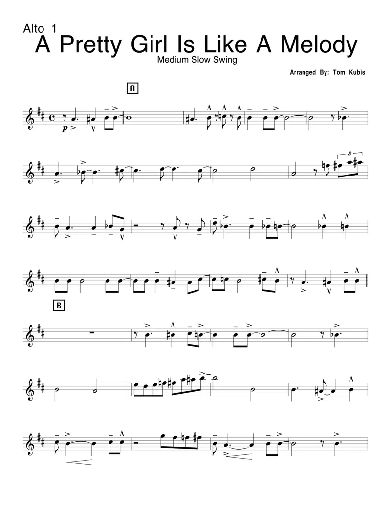 A Pretty Girl Is Like A Melody score preview
