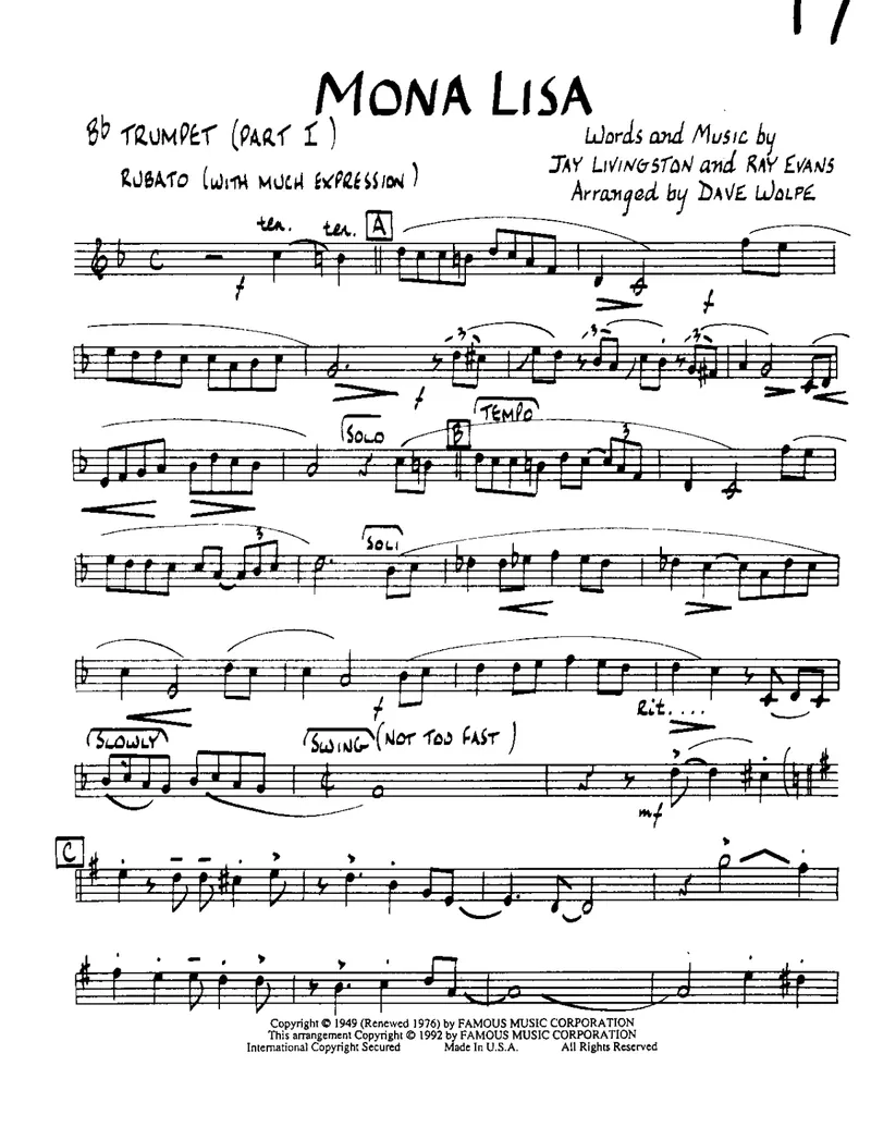 Mona Lisa score preview