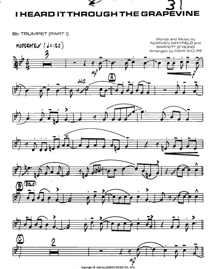 I Heard It Through The Grapevine score preview