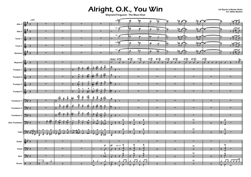 Alright, Okay, You Win score preview