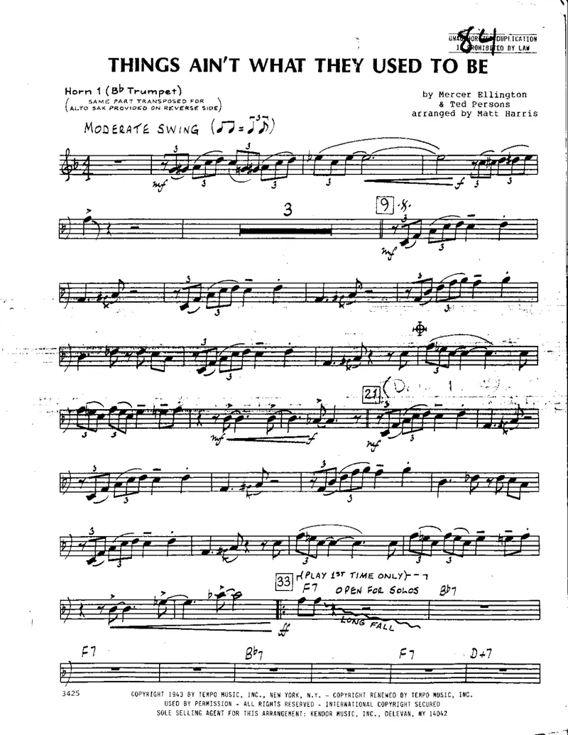 Things Ain't What They Used To Be score preview