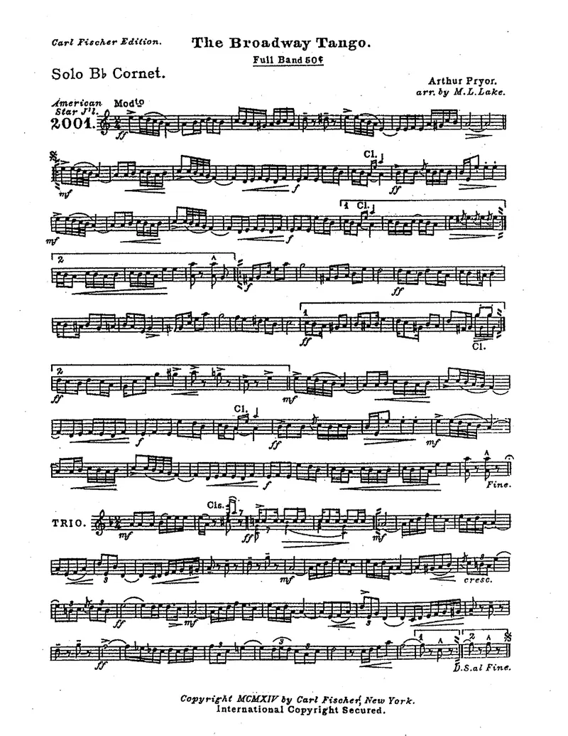 Broadway Tango score preview