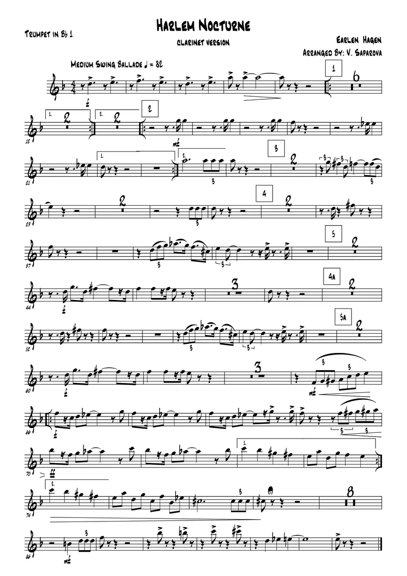 Harlem Nocturne score preview