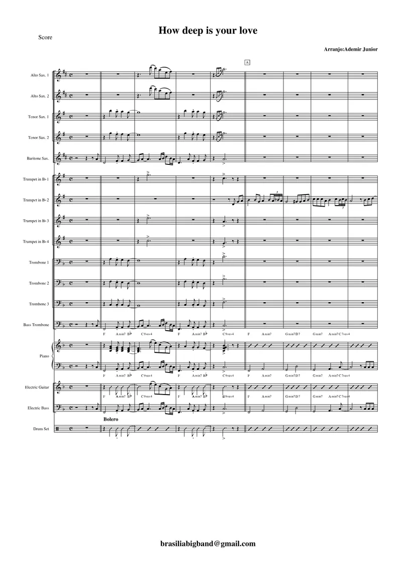 How Deep Is Your Love score preview
