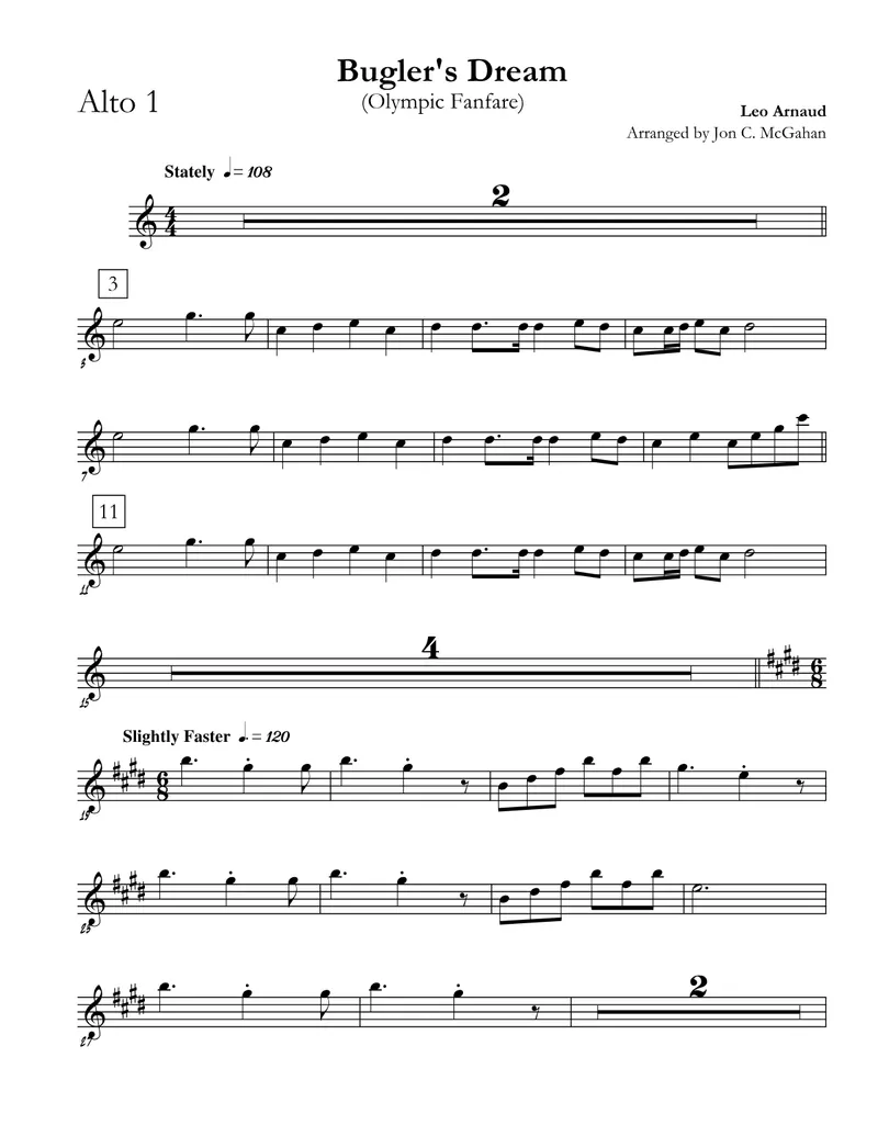 Bugler's Dream (Olympic Fanfare) (Jon McCahan) score preview