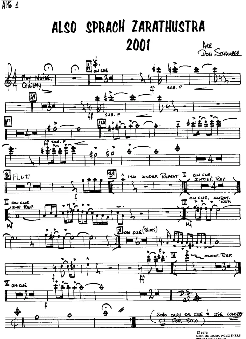 Also Sprach Zarathustra 2001 score preview
