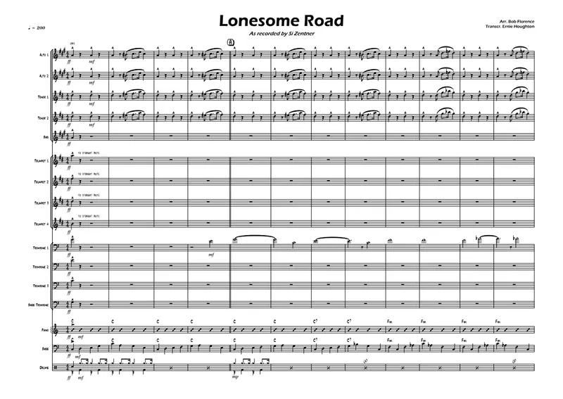 Lonesome Road score preview