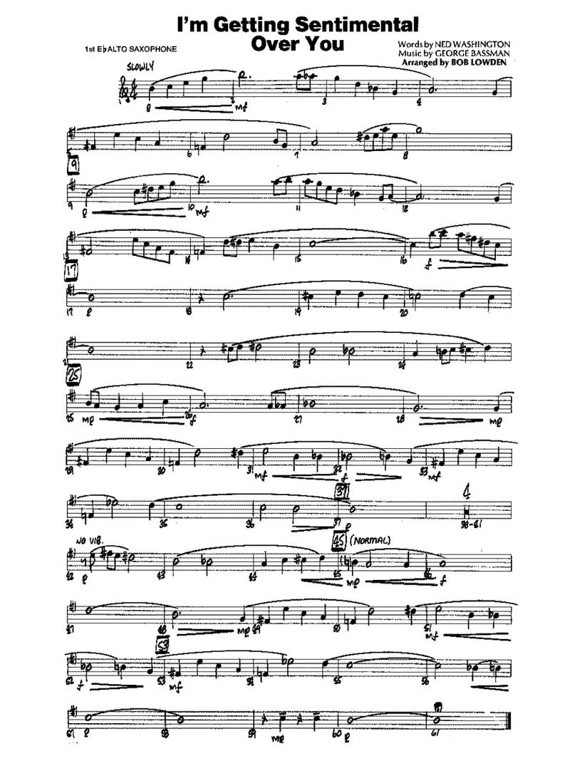 I'm Getting Sentimental Over You score preview