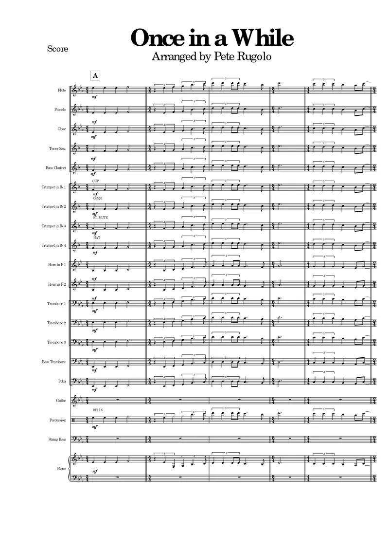 Once In A While score preview